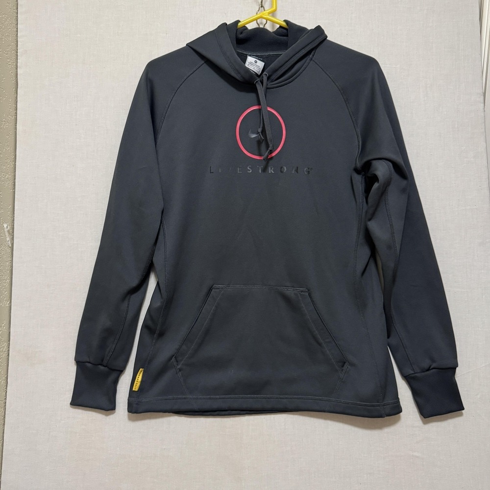 Nike Livestrong Hoodie Mens Medium Therma Fit Pullover Long Sleeve Athletic
